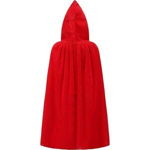 Women Red Velvet Cloak Robe Halloween Cosutme Cape Fancy Cosplay Costumes